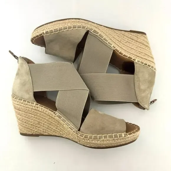 Gentle Souls Women's Colleen X-Elastic Crossover Espadrille Wedge Sandals 7.5 - Picture 6 of 9
